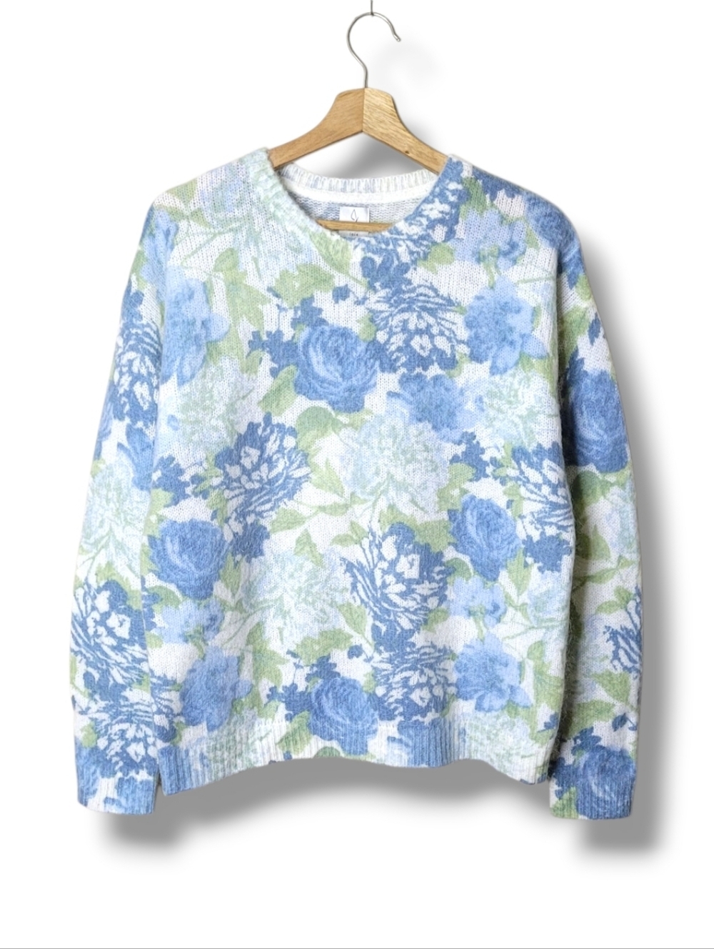 Joie Floral Crewneck Mohair Sweater Size M